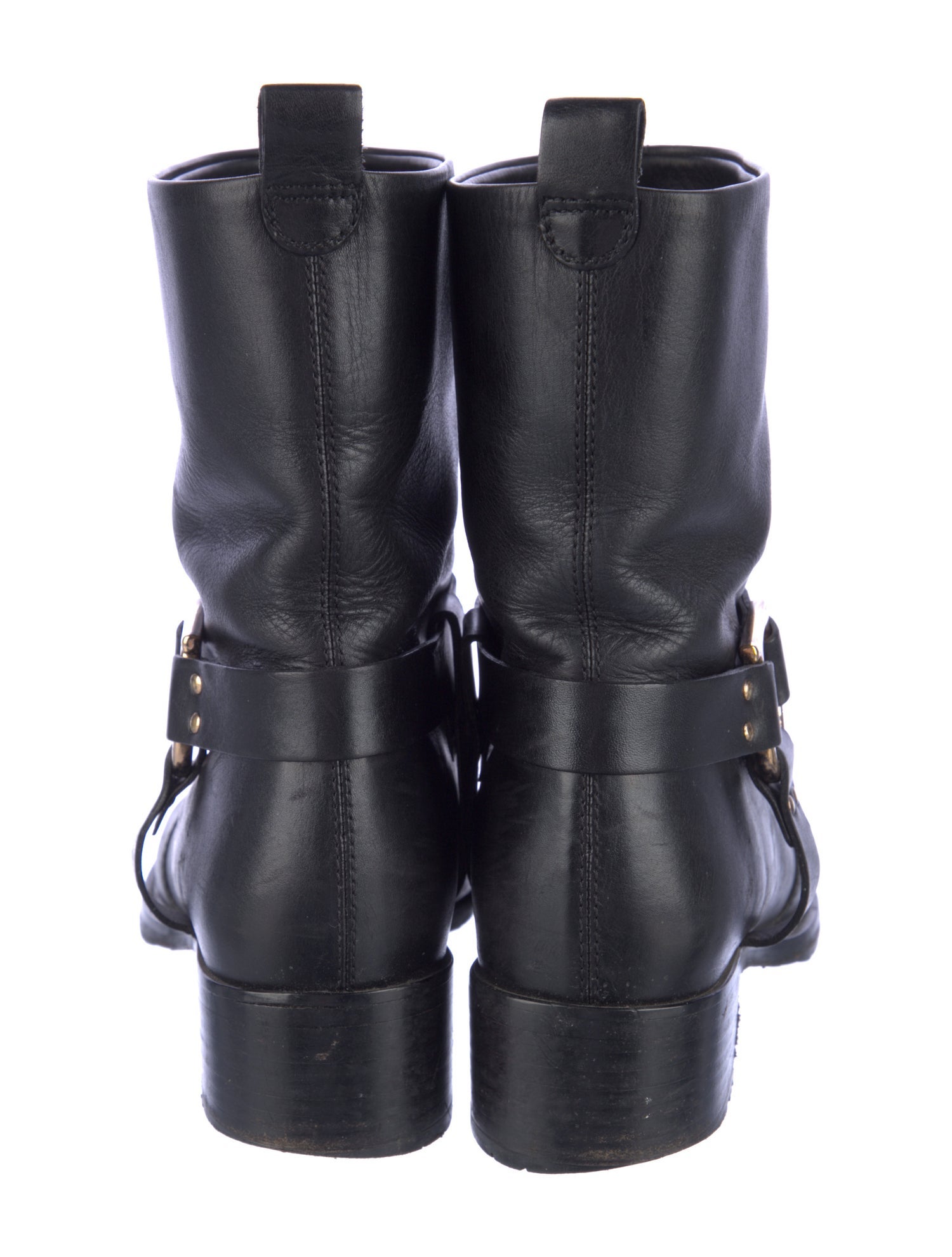 Salvatore Ferragamo Leather Moto Boots