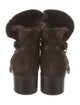 Salvatore Ferragamo Gancio Logo Suede Moto Boots