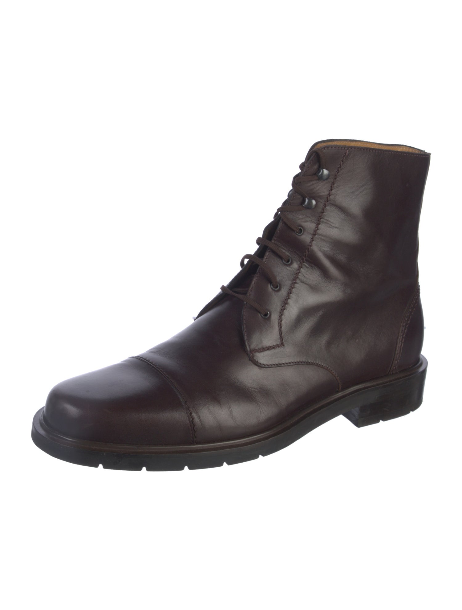 Salvatore Ferragamo Leather Lace-Up Boots