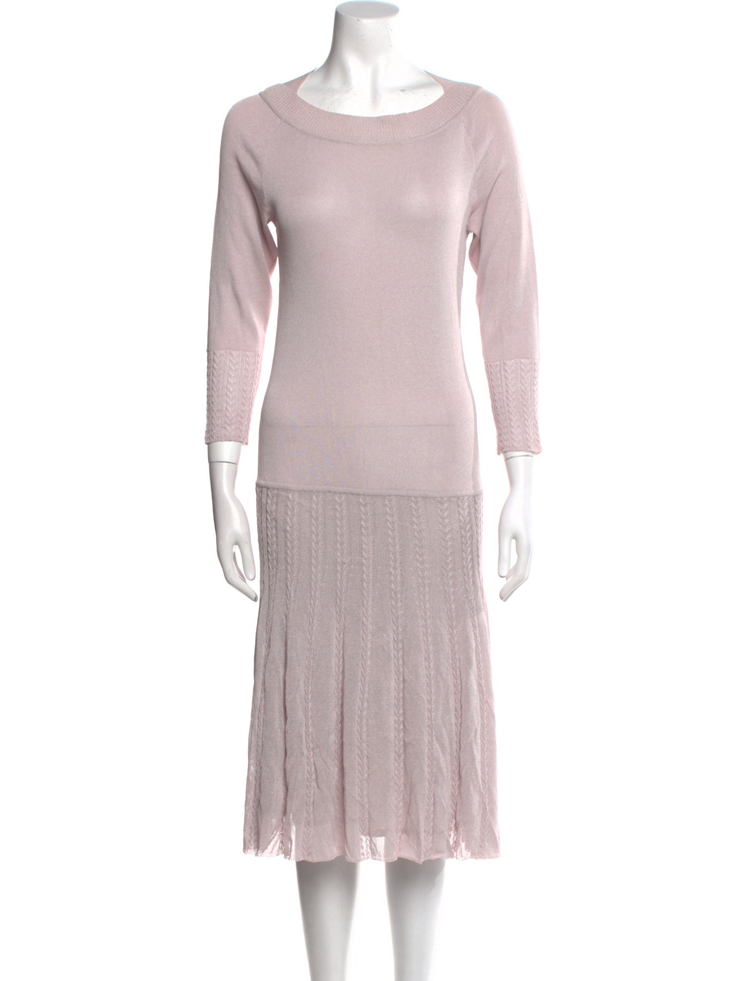 Salvatore Ferragamo Bateau Neckline Midi Length Dress