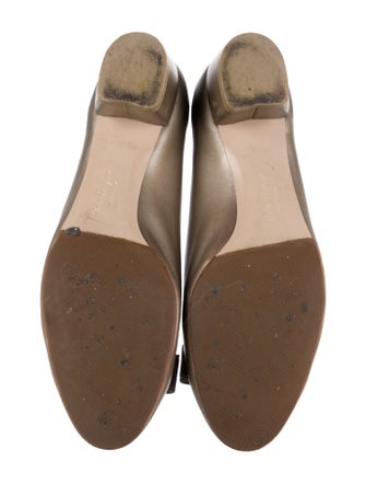 Salvatore Ferragamo Leather Bow Accents Pumps