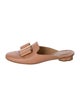 Salvatore Ferragamo Leather Bow Accents Mules