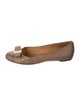 Salvatore Ferragamo Patent Leather Bow Accents Ballet Flats