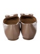 Salvatore Ferragamo Patent Leather Bow Accents Ballet Flats