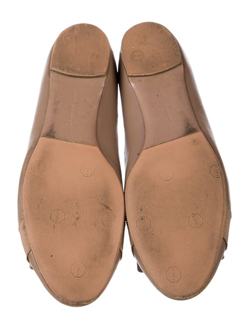 Salvatore Ferragamo Patent Leather Bow Accents Ballet Flats