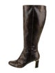 Salvatore Ferragamo Leather Animal Print Boots