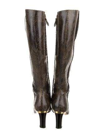 Salvatore Ferragamo Leather Animal Print Boots
