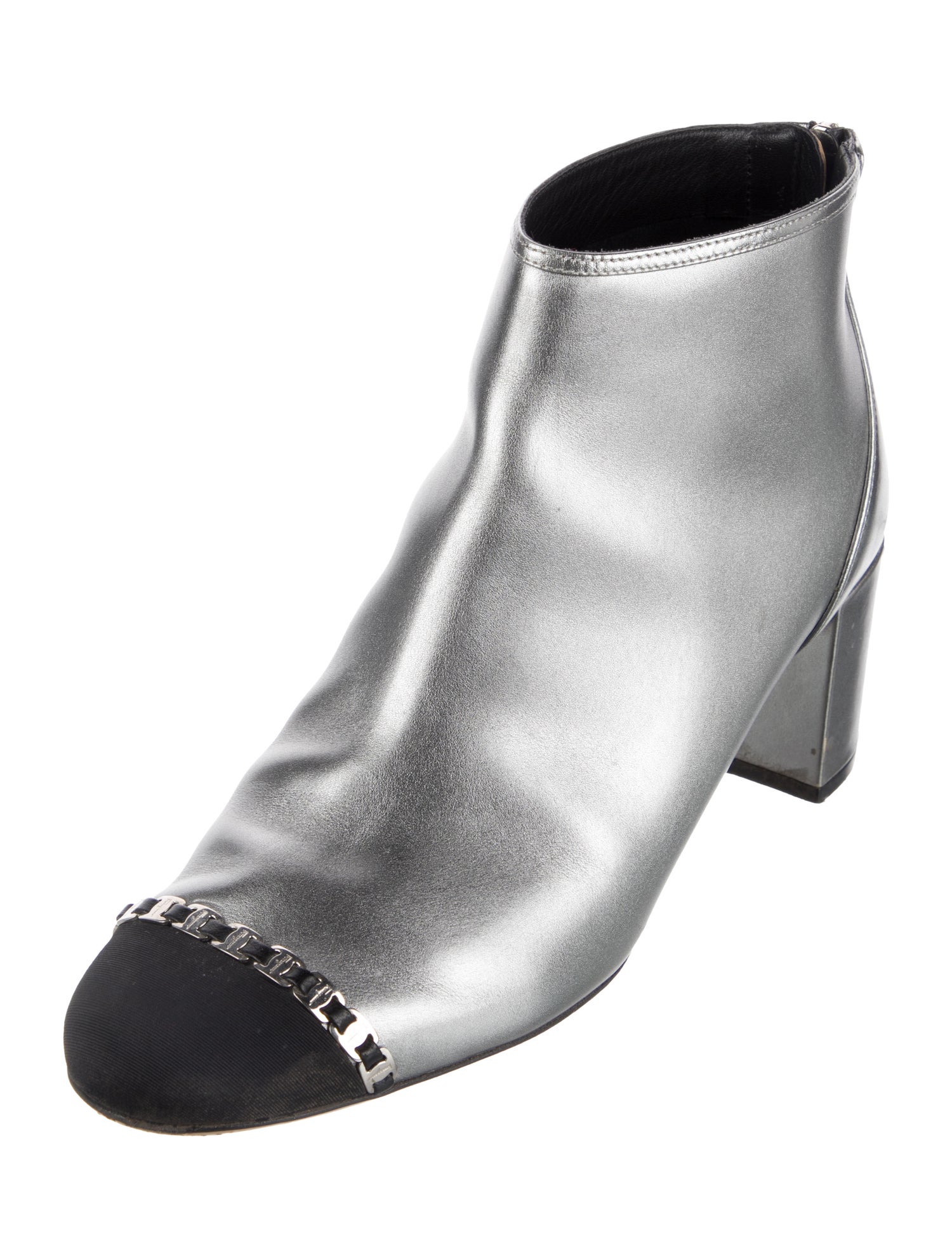 Salvatore Ferragamo Leather Colorblock Pattern Boots