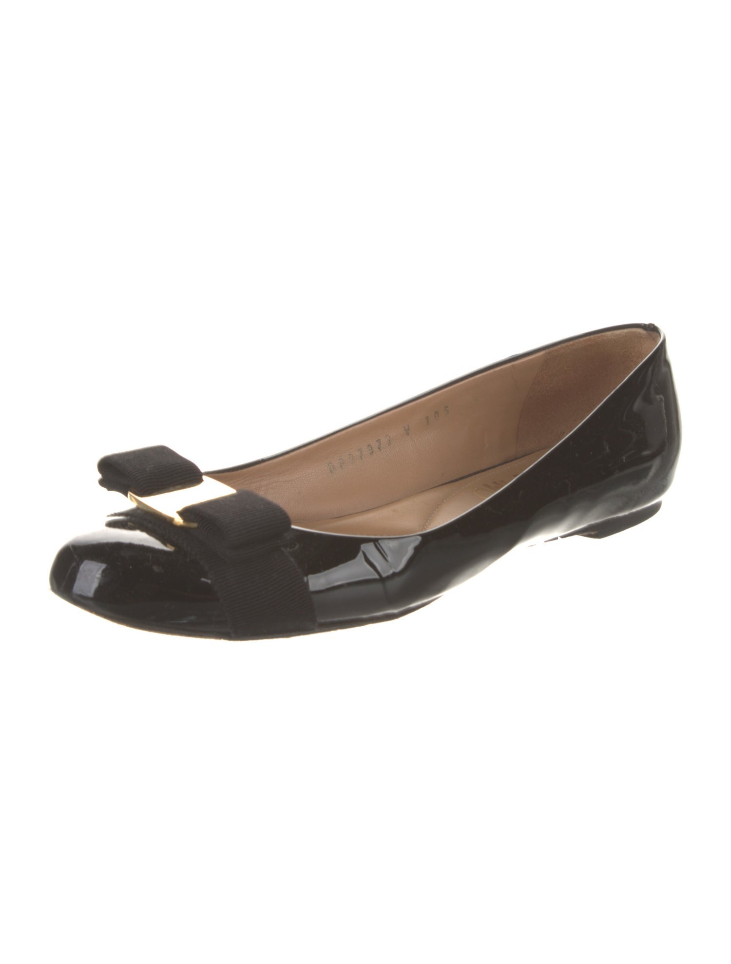 Salvatore Ferragamo Vara Bow Accent Patent Leather Flats