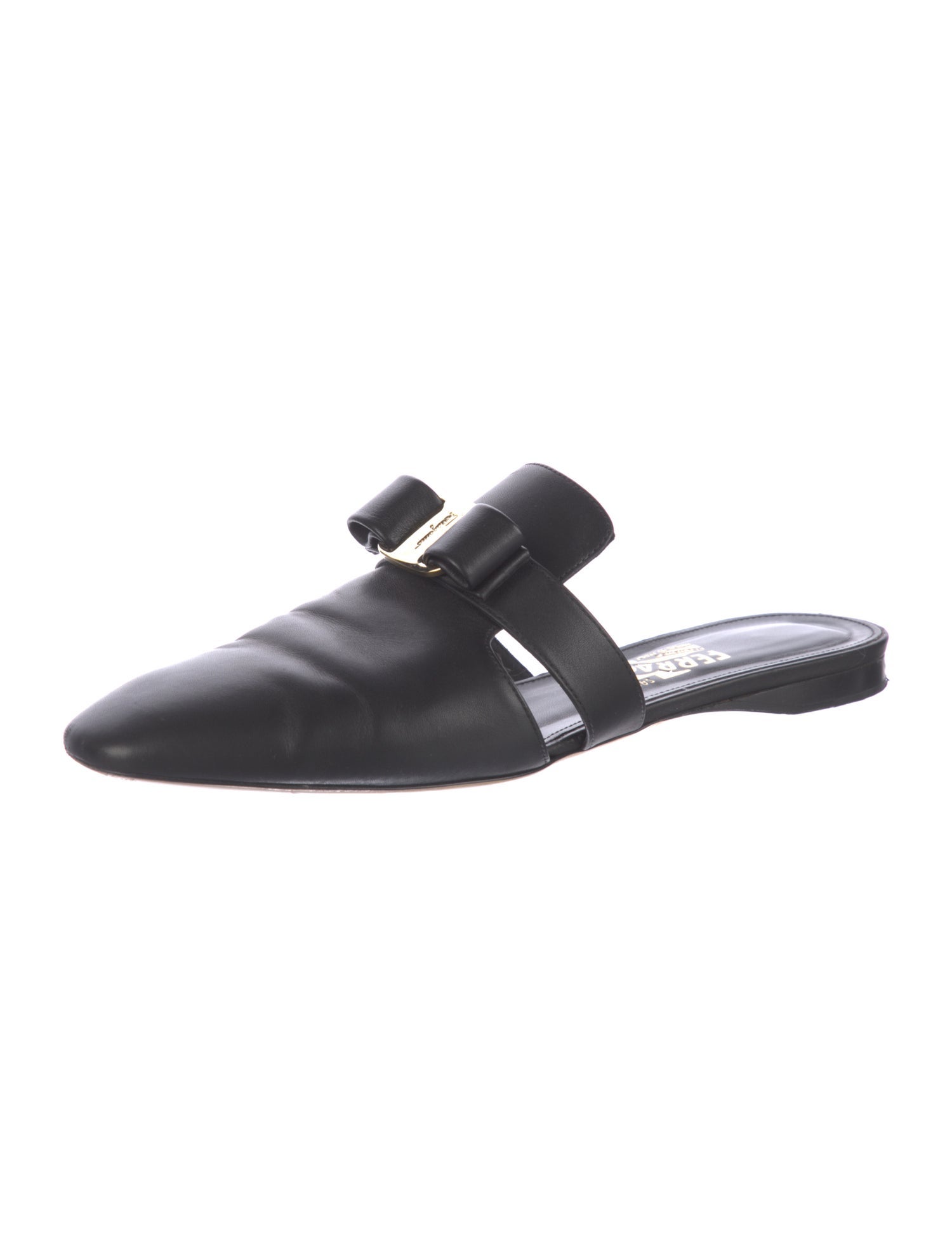 Salvatore Ferragamo Vara Bow Accent Leather Mules
