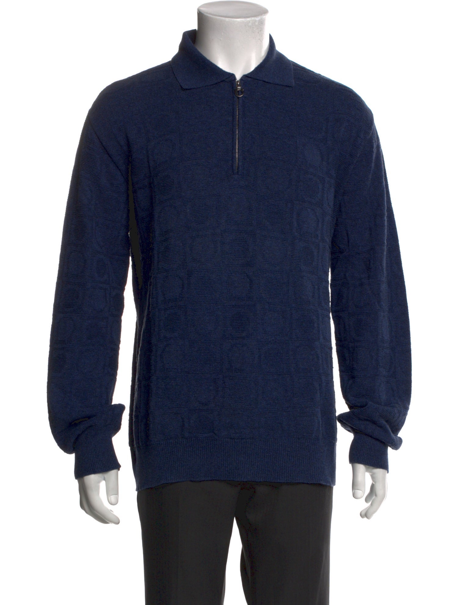 Salvatore Ferragamo Collar Long Sleeve Polo Sweater