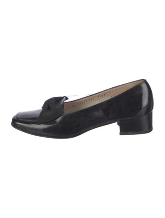 Salvatore Ferragamo Patent Leather Bow Accents Pumps