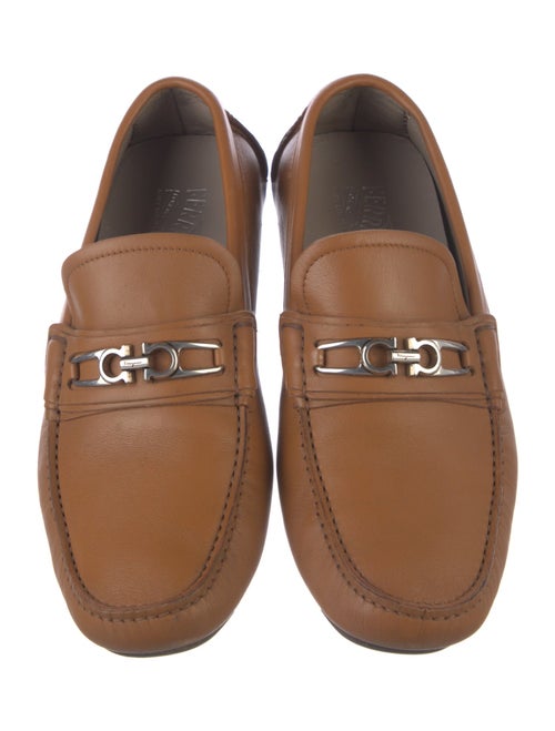 Salvatore Ferragamo Gancini Logo Leather Moccasins