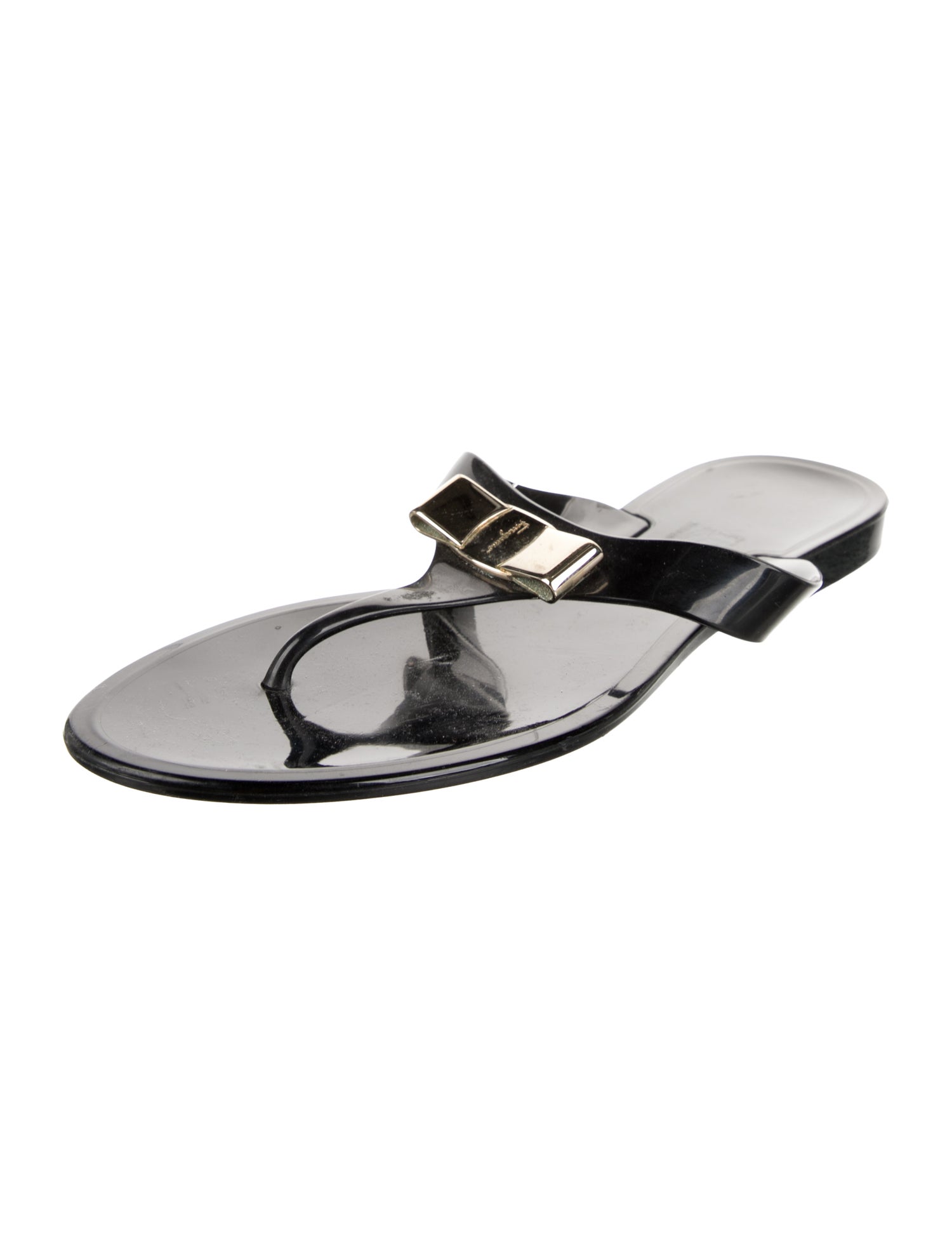 Salvatore Ferragamo Vara Bow Accent Rubber Flip Flops