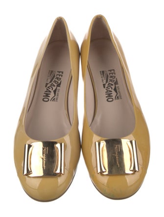 Salvatore Ferragamo Vara Bow Accent Patent Leather Ballet Flats