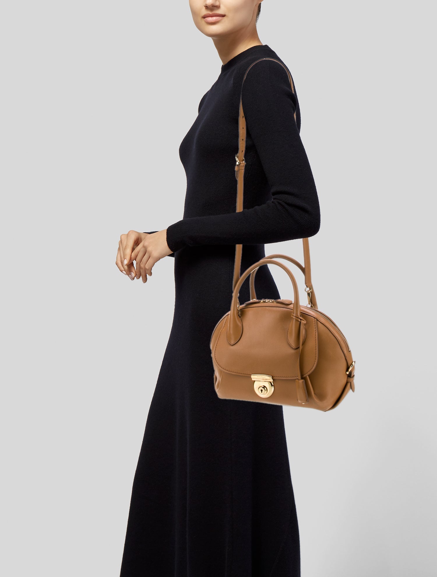 Salvatore Ferragamo Leather Top Handle Bag