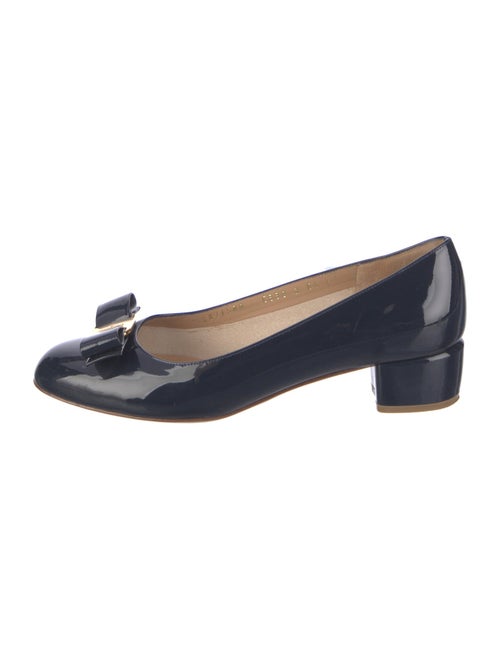Salvatore Ferragamo Patent Leather Bow Accents Pumps