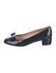Salvatore Ferragamo Patent Leather Bow Accents Pumps