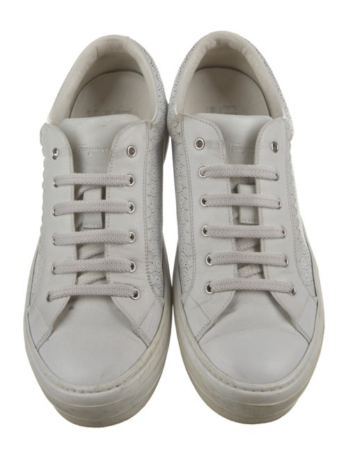 Salvatore Ferragamo Leather Lasercut Accents Sneakers