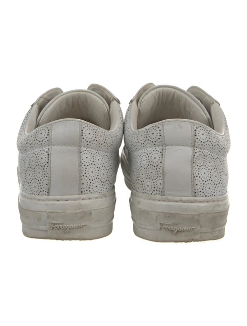 Salvatore Ferragamo Leather Lasercut Accents Sneakers