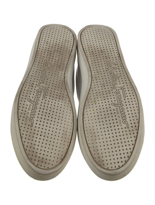 Salvatore Ferragamo Leather Lasercut Accents Sneakers