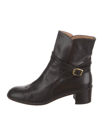 Salvatore Ferragamo Leather Moto Boots