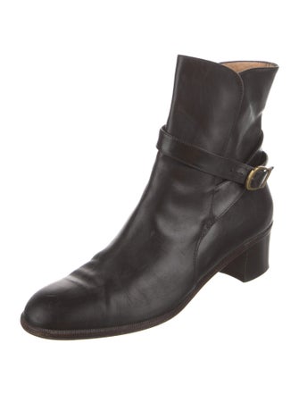 Salvatore Ferragamo Leather Moto Boots