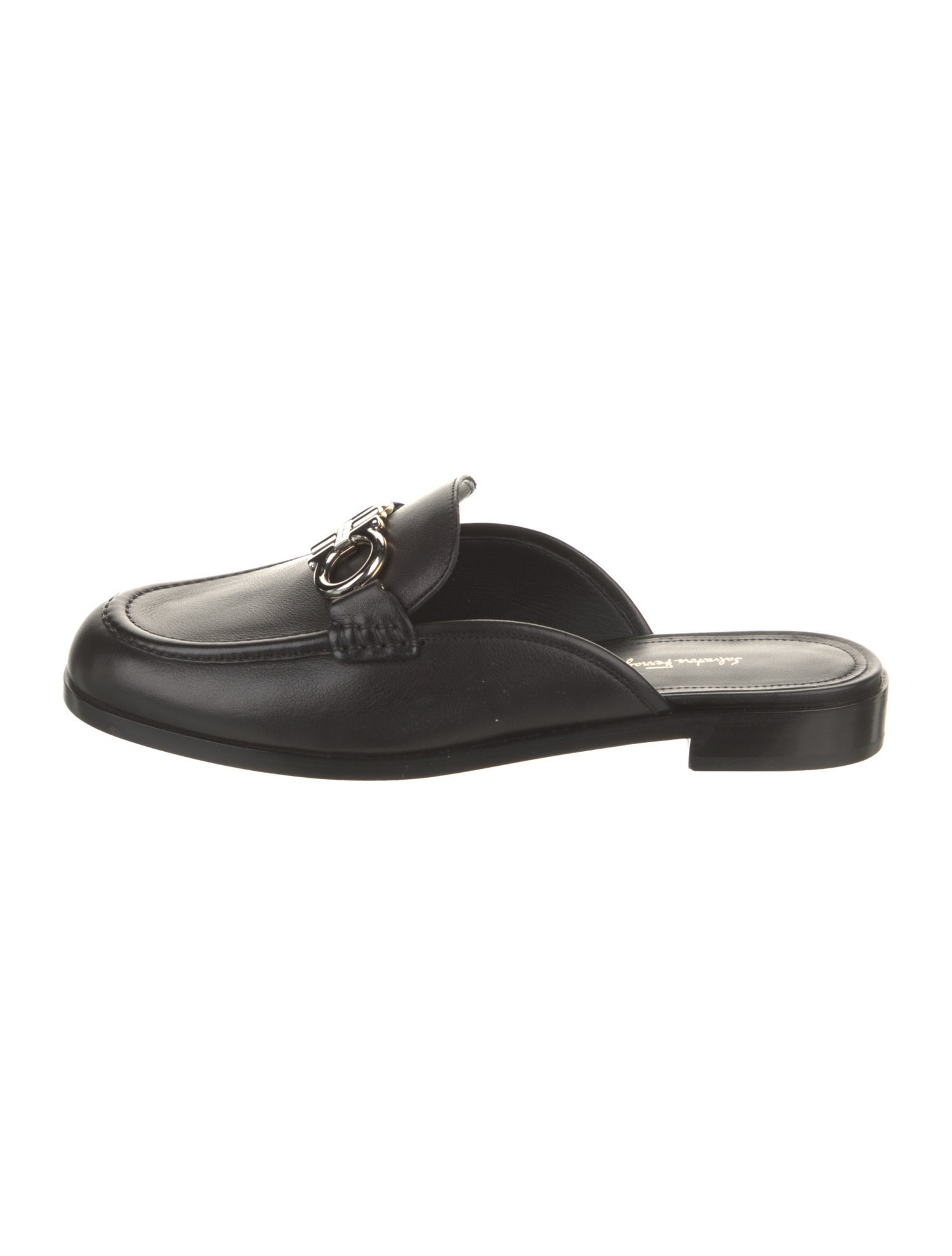 Salvatore Ferragamo Gancini Logo Leather Mules