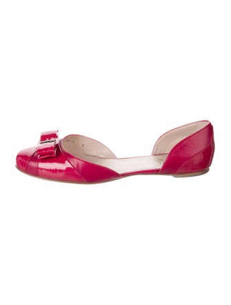 Salvatore Ferragamo Rubber Bow Accents D'Orsay Flats