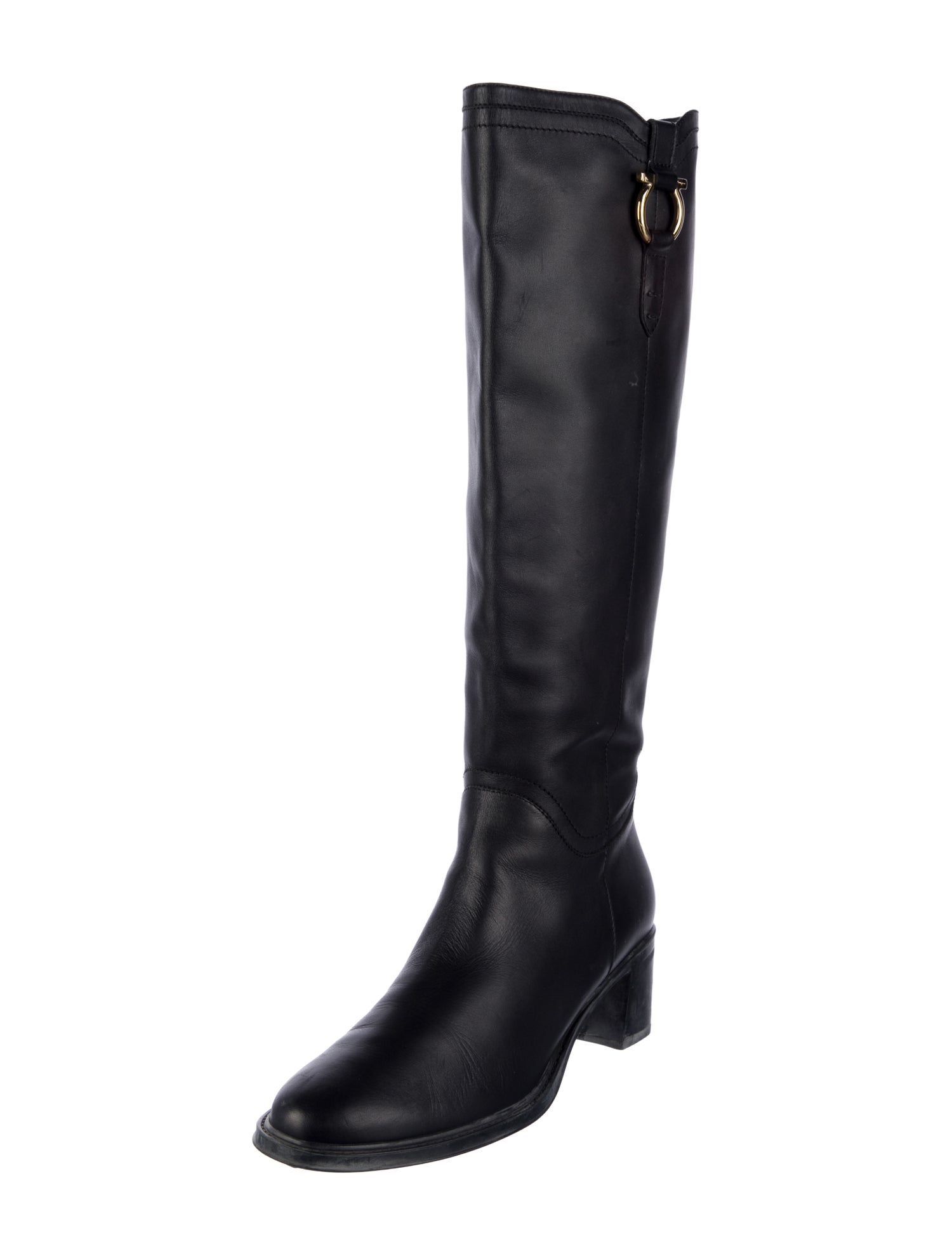 Salvatore Ferragamo Leather Riding Boots