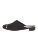 Salvatore Ferragamo Suede Chain-Link Accents Mules