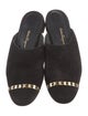 Salvatore Ferragamo Suede Chain-Link Accents Mules