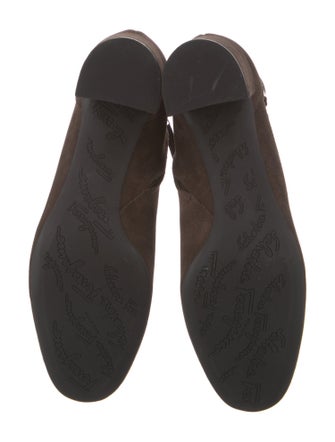 Salvatore Ferragamo Suede Chain-Link Accents Boots