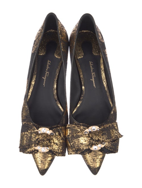 Salvatore Ferragamo Printed Bow Accents Flats