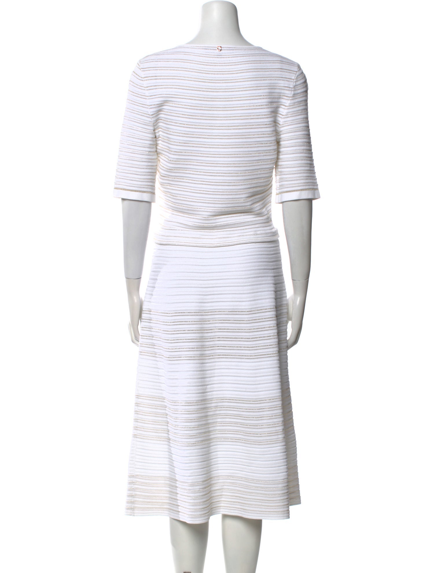 Salvatore Ferragamo Striped Midi Length Dress