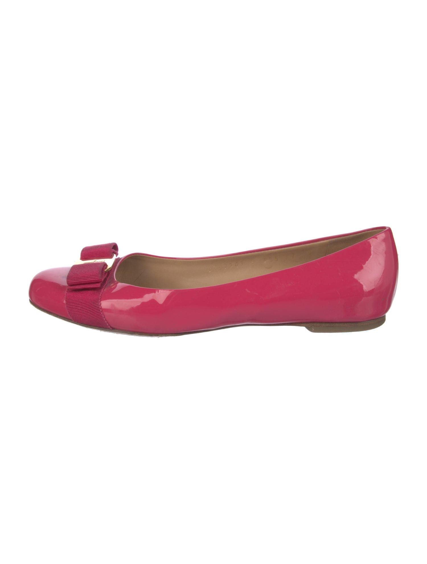 Salvatore Ferragamo Vara Bow Accent Patent Leather Ballet Flats