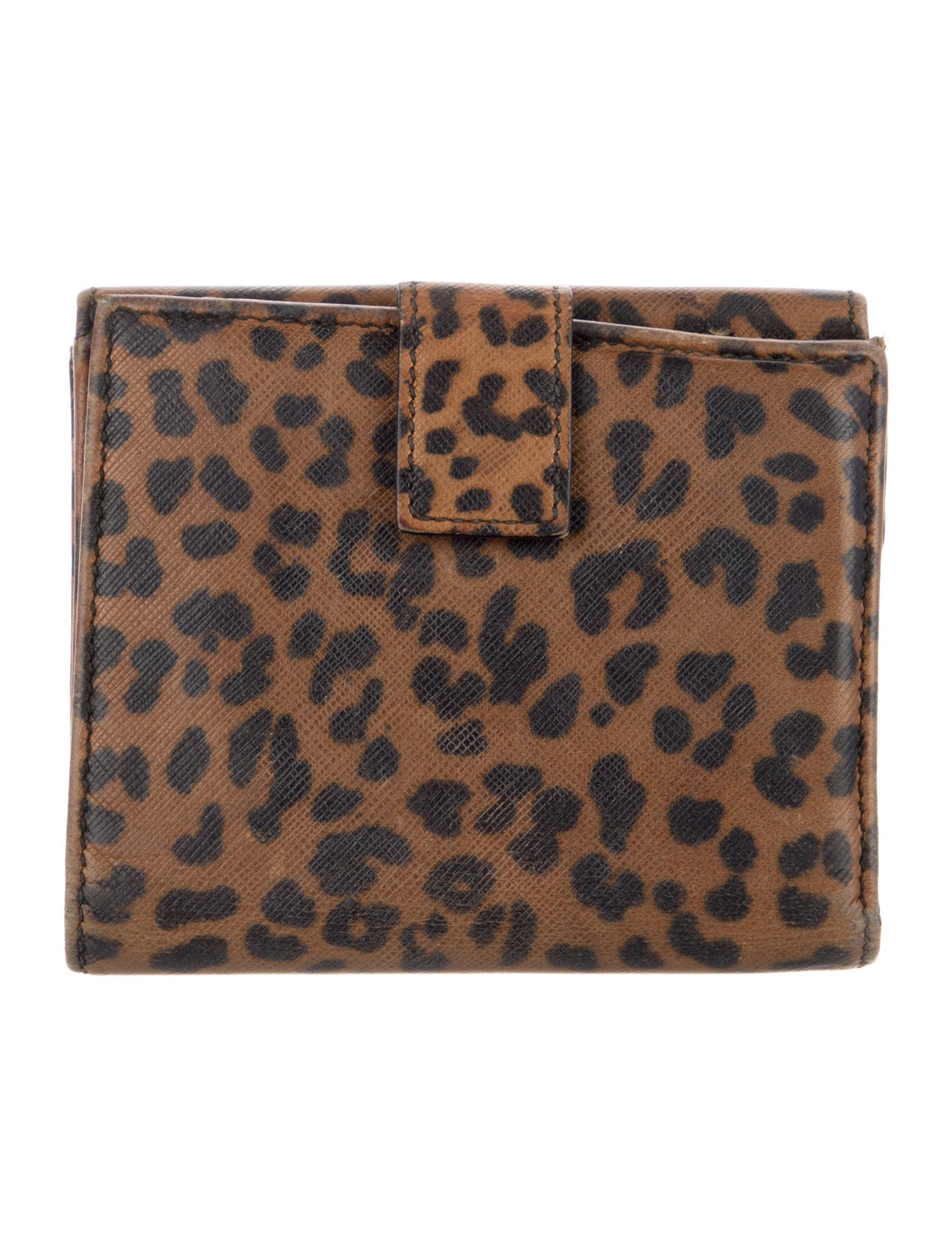 Salvatore Ferragamo Leather Animal Print Compact Wallet