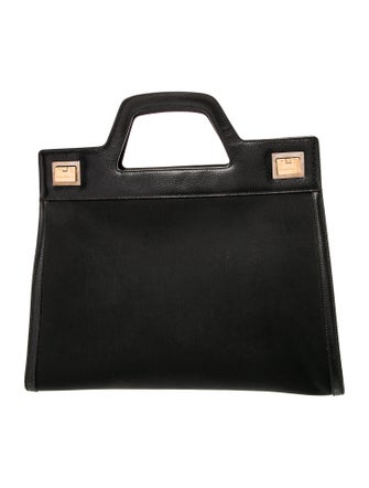 Salvatore Ferragamo Canvas Top Handle Bag