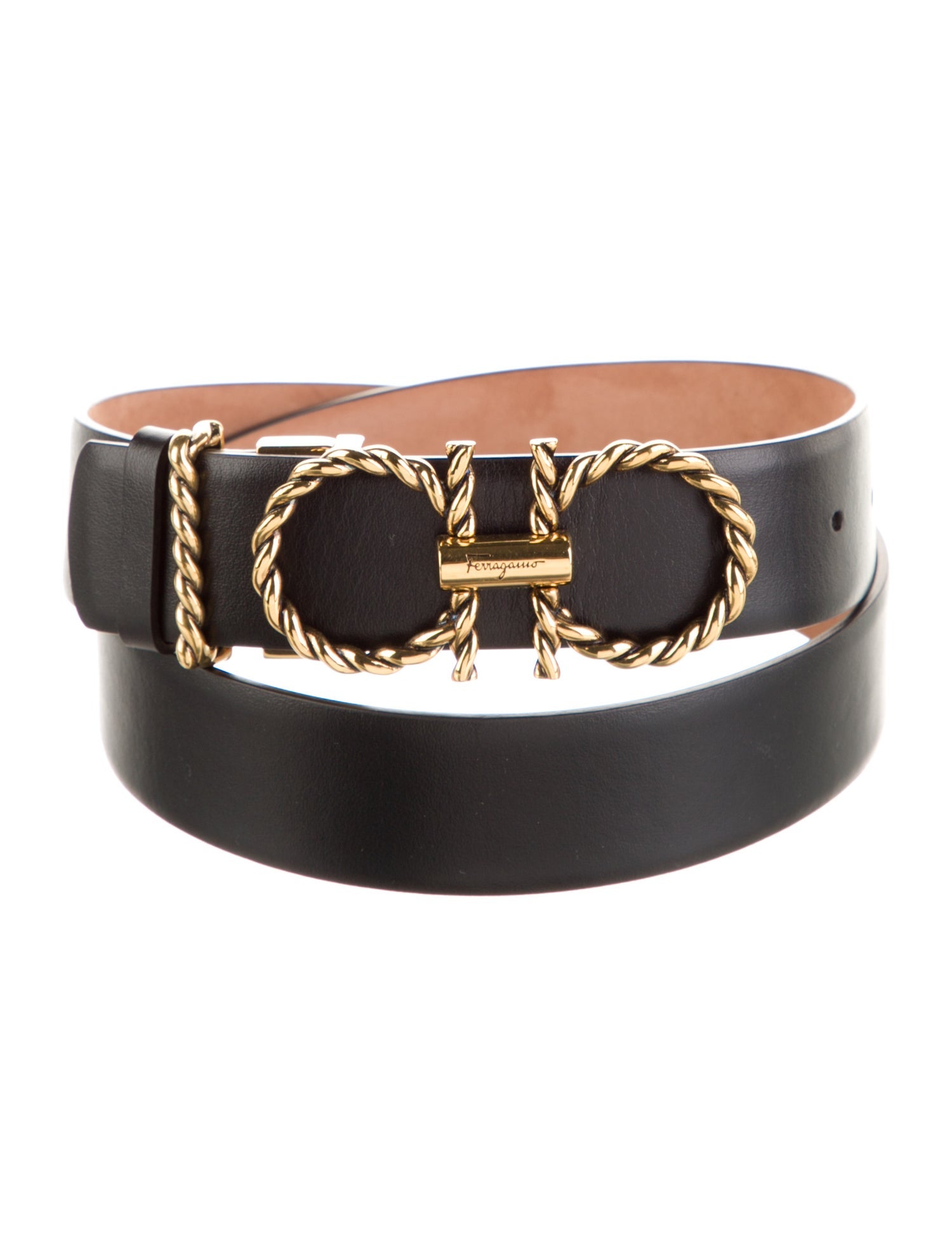 Salvatore Ferragamo Gancini Logo Leather Belt