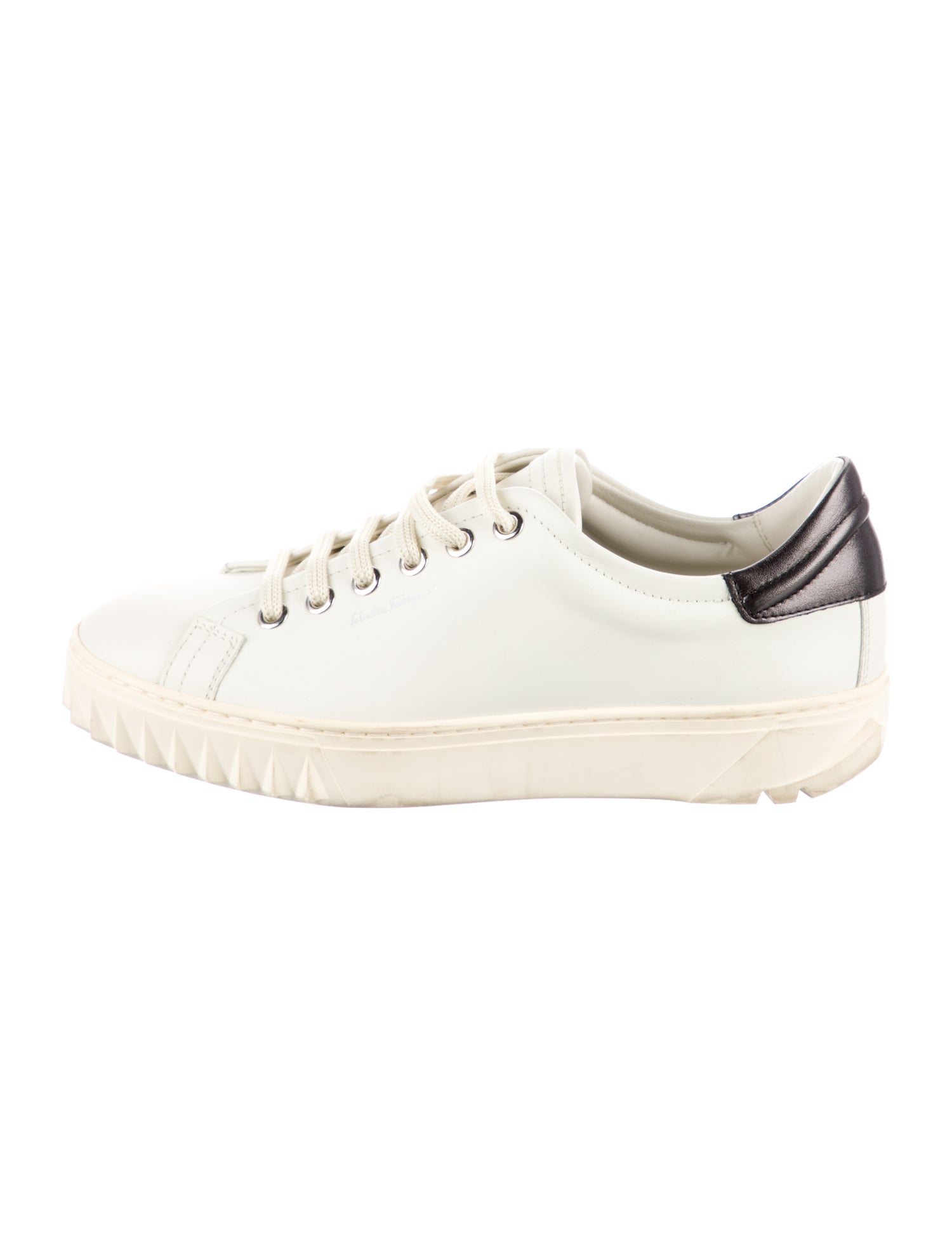 Salvatore Ferragamo Leather Leather Trim Embellishment Sneakers