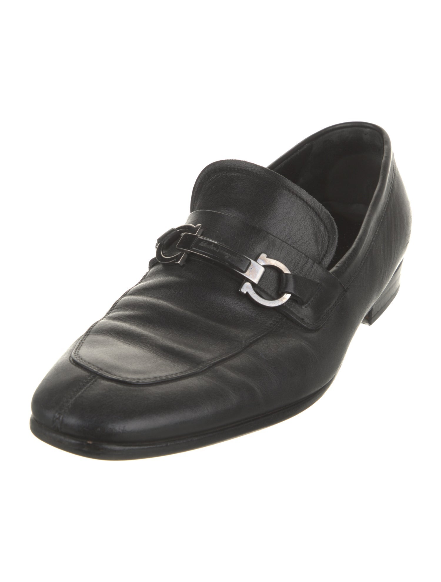 Salvatore Ferragamo Gancini Logo Leather Dress Loafers
