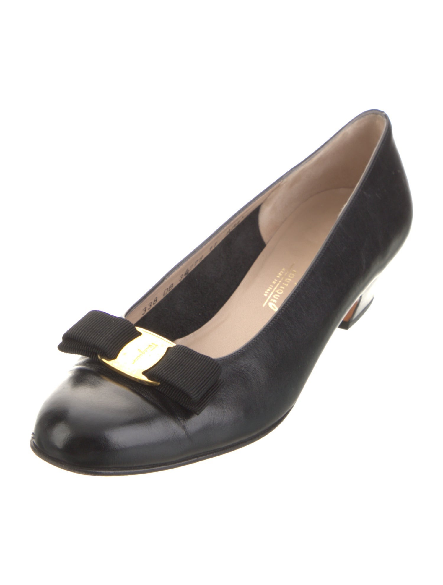Salvatore Ferragamo Leather Bow Accents Pumps