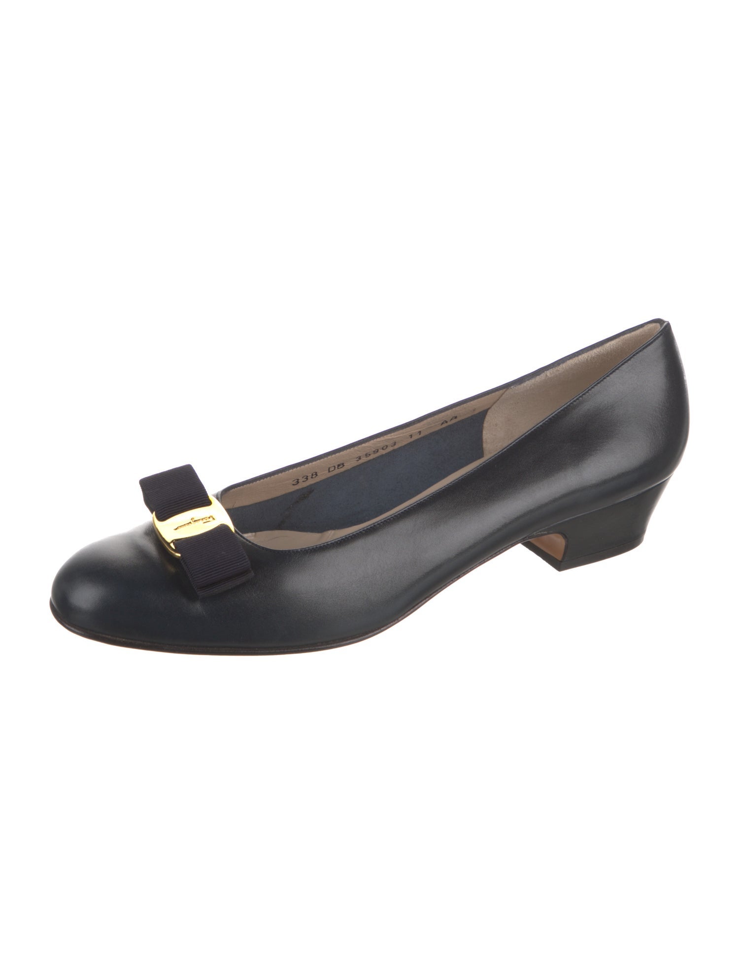Salvatore Ferragamo Vara Bow Accent Leather Pumps