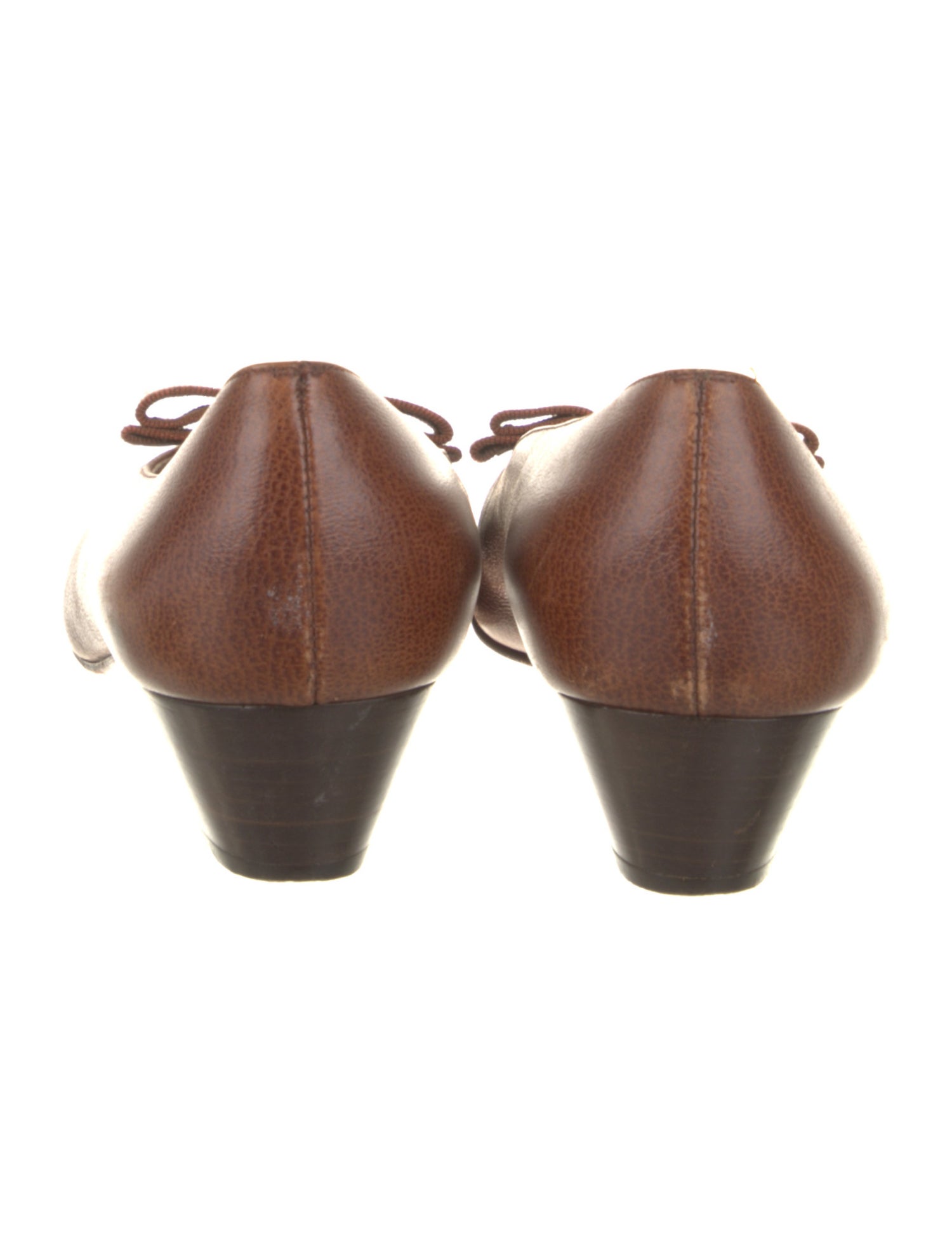 Salvatore Ferragamo Leather Bow Accents Pumps