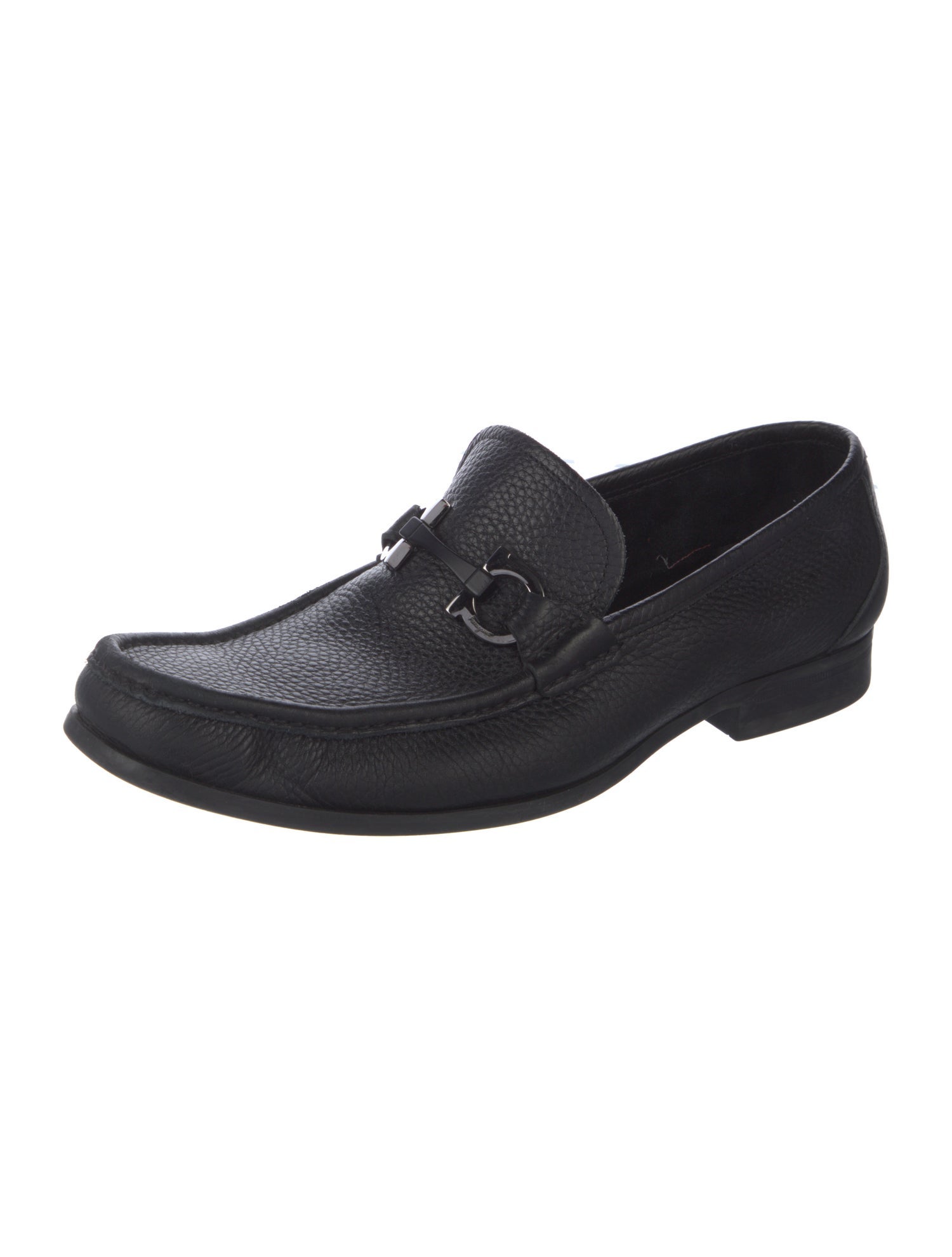 Salvatore Ferragamo Gancini Logo Leather Dress Loafers