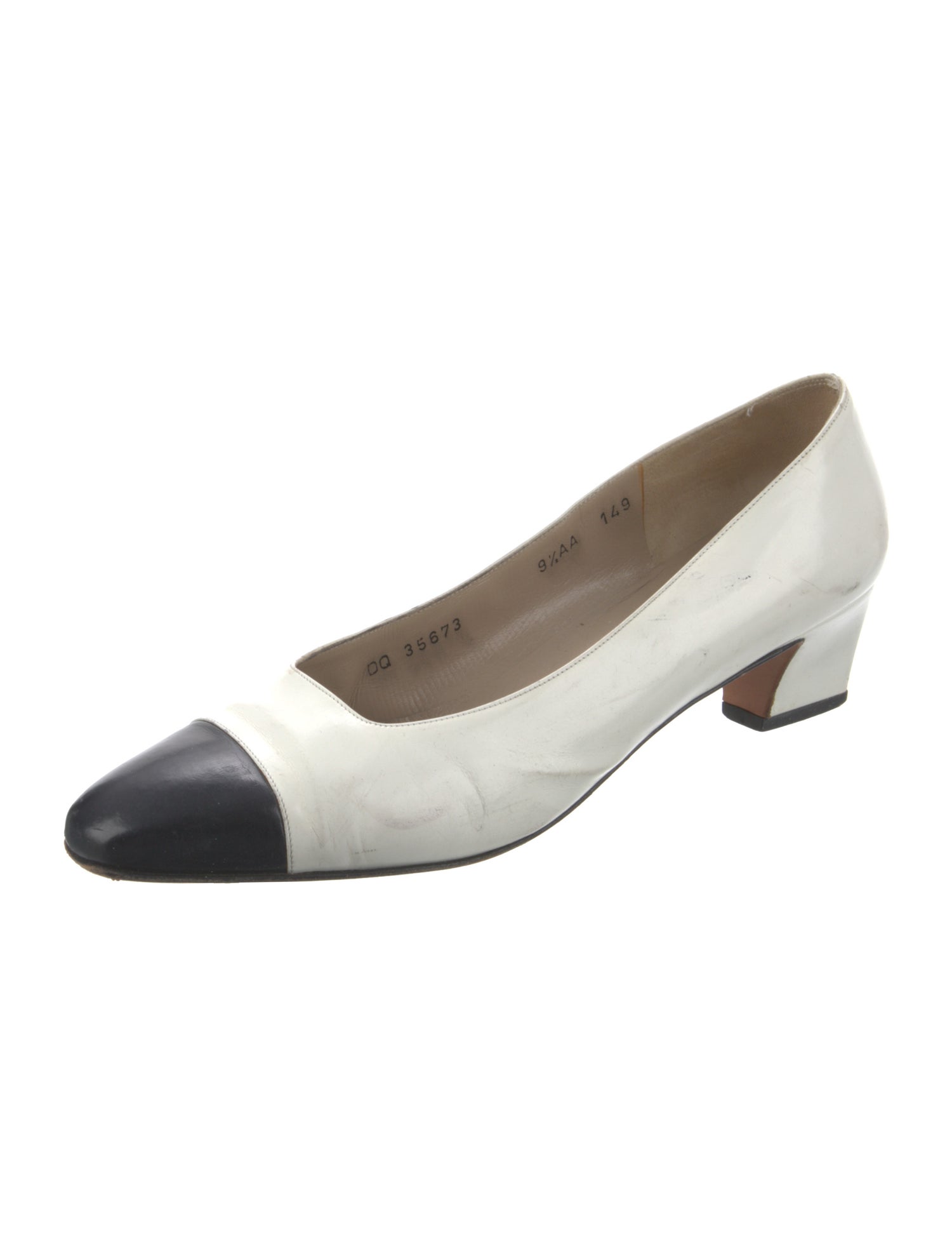 Salvatore Ferragamo Leather Colorblock Pattern Pumps