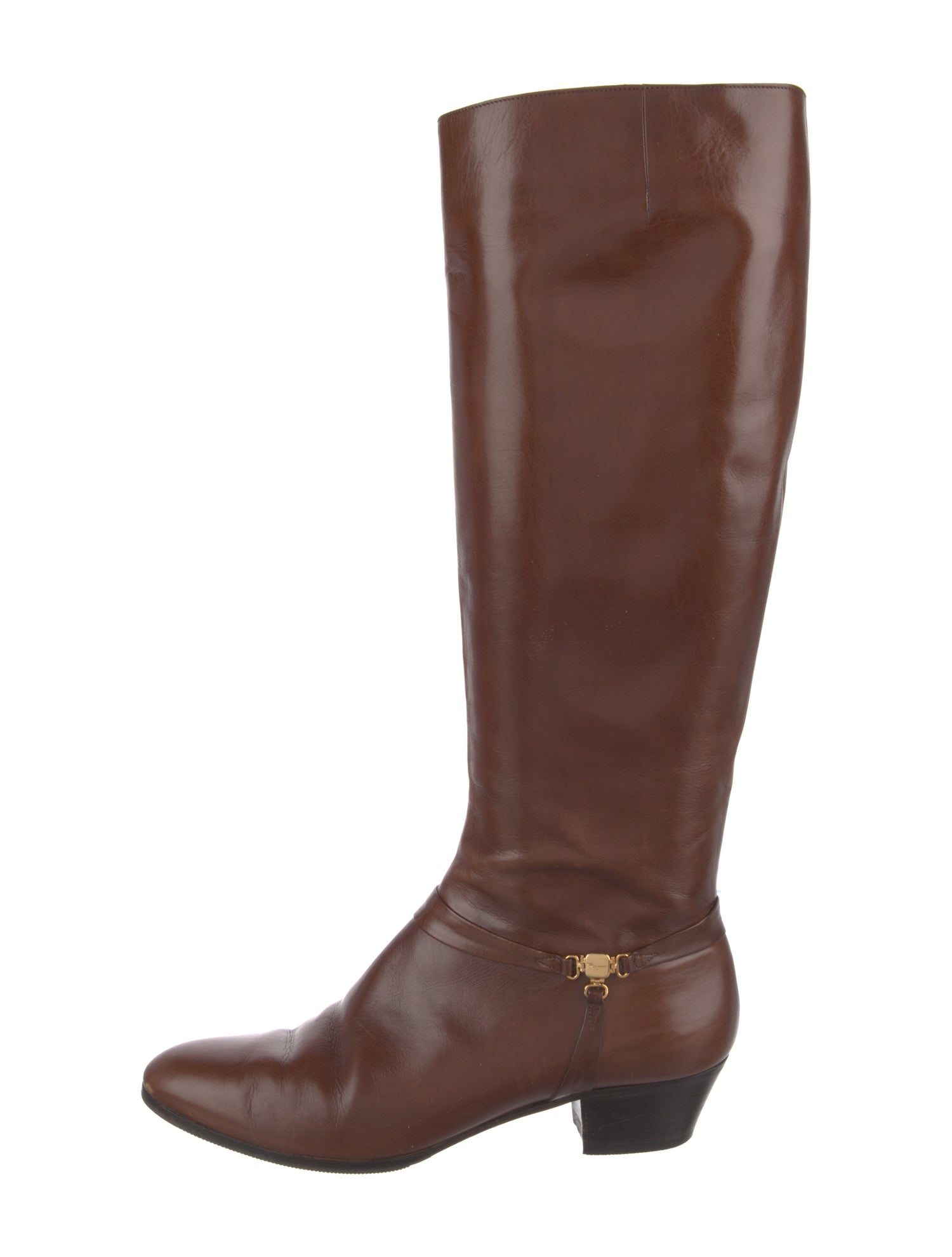 Salvatore Ferragamo Leather Riding Boots