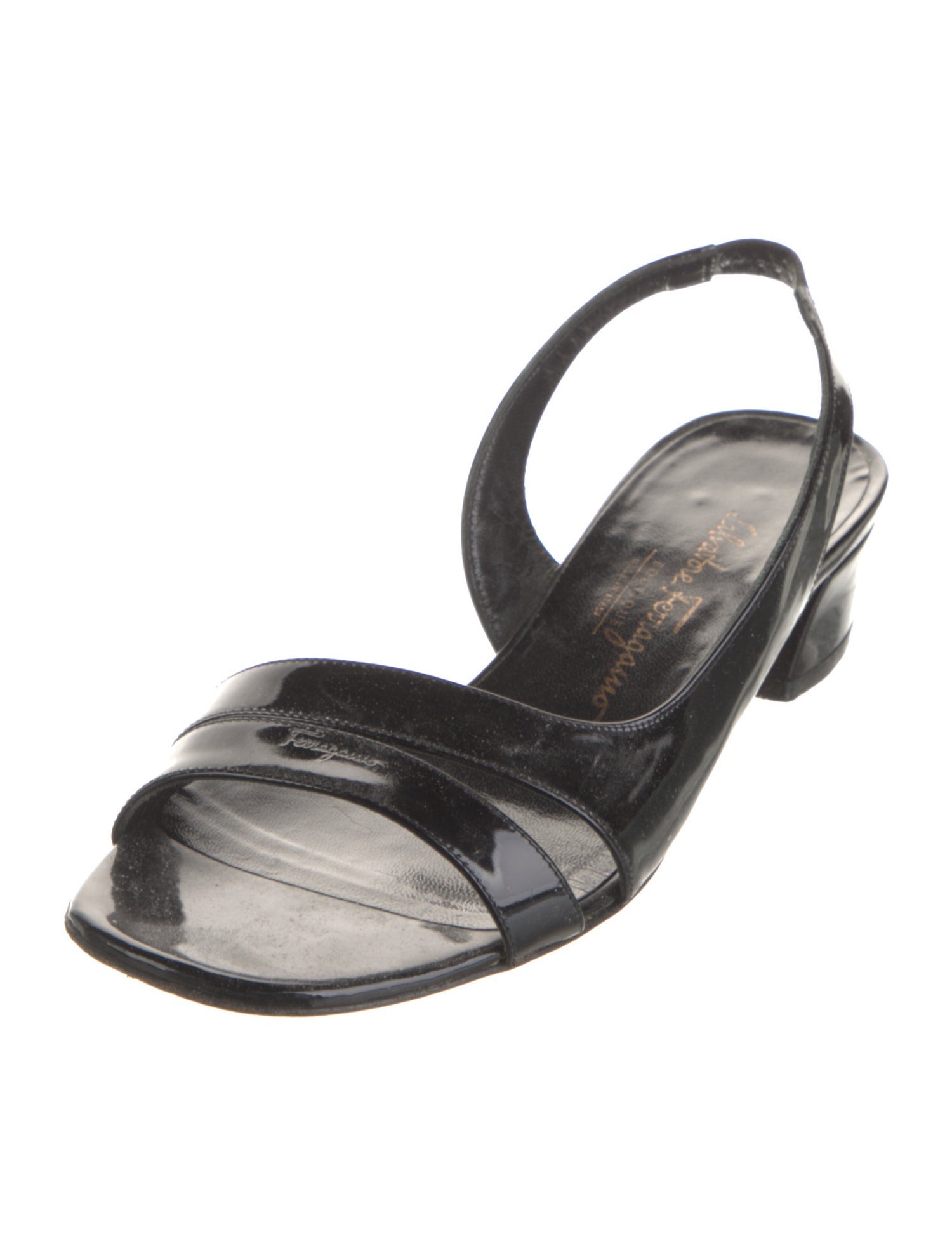 Salvatore Ferragamo Patent Leather Slingback Sandals