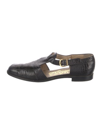 Salvatore Ferragamo Embossed Leather Flats