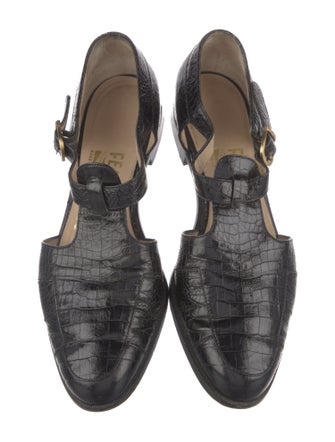 Salvatore Ferragamo Embossed Leather Flats
